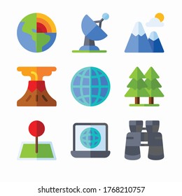 Icon Set Geography for different seasons Color
