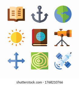 Icon Set Geography for different seasons Color
