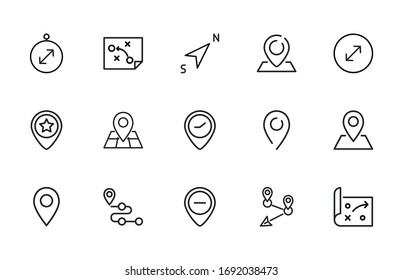 Icon set of geography. Editable vector pictograms isolated on a white background. Trendy outline symbols for mobile apps and website design. Premium pack of icons in trendy line style.
