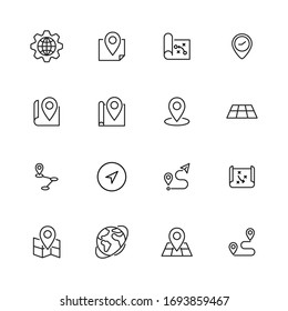 Icon set of geography. Editable vector pictograms isolated on a white background. Trendy outline symbols for mobile apps and website design. Premium pack of icons in trendy line style.
