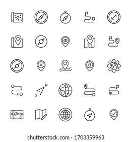 Icon set of geography. Editable vector pictograms isolated on a white background. Trendy outline symbols for mobile apps and website design. Premium pack of icons in trendy line style.
