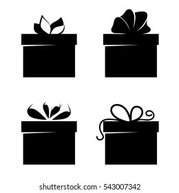 Icon set of gift boxes on a white background. Vector