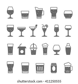 Icon set - glass and beverage