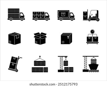 Icon Set Glyph of Logistics Related Vector Contains such Icons as Truck, Shipping, Express Delivery, and More