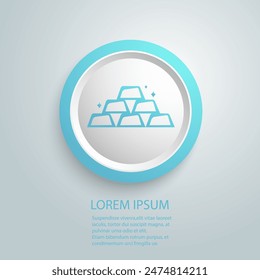 Icon set of gold bullion. Vector illustration