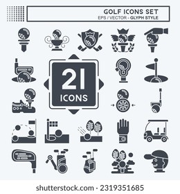 Icon Set Golf. related to Sports symbol. glyph style. simple design editable. simple illustration