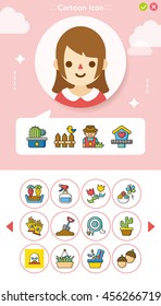 icon set gradening vector