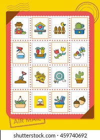 icon set gradening vector