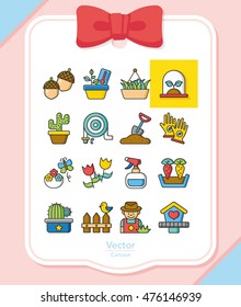 icon set gradening vector