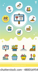 icon set gradening vector