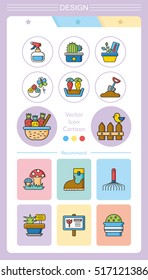 icon set gradening vector