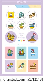 icon set gradening vector