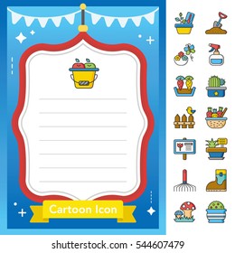 icon set gradening vector