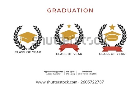 Icon set of graduation cap and diploma. Vector Icon set education logo. template vector icon illustration design. Graduation logo template