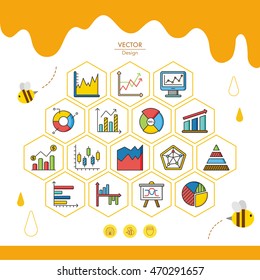 icon set graph vector