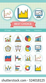 icon set graph vector