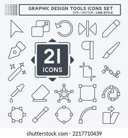 Icon Set Graphic Design Tools. related to Graphic Design Tools symbol. line style. simple design editable. simple illustration