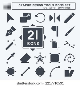 Icon Set Graphic Design Tools. related to Graphic Design Tools symbol. glyph style. simple design editable