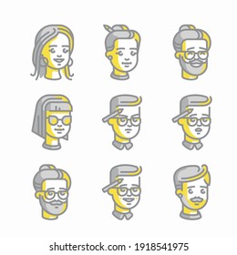 Diseñador gráfico de conjuntos de iconos para diferentes temporadas Color