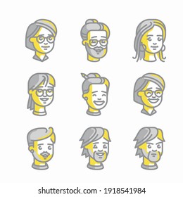 Diseñador gráfico de conjuntos de iconos para diferentes temporadas Color