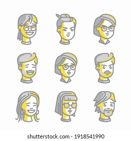 Icon Set Graphic Designer for different seasons Color