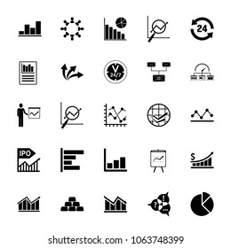 Icon set of graphics. Chart, diagram, graph. Business data concept. For topics like business, analysis, statistics