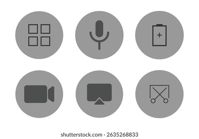 Conjunto de ícones Símbolos criativos cinza e branco e coleção de logotipos 