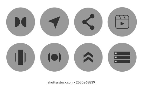 Conjunto de ícones Símbolos criativos cinza e branco e coleção de logotipos 