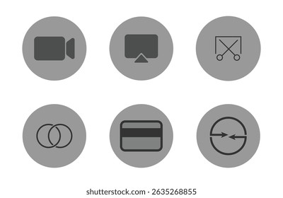 Icon set Gray and white creative symbols and logo collection 