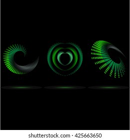 Icon set of green business abstract icons. Vector illustration.