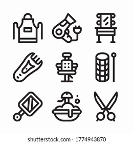 Icon Set Hairdressing and Barber shop for different seasons Line