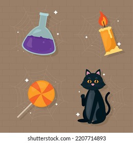 icon set of halloween concept