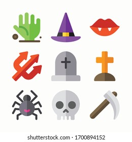 Juego de iconos de Halloween para diferentes temporadas.