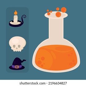 icon set halloween miscellaneous, style
