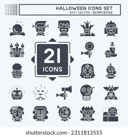 Icon Set Halloween. related to Celebration symbol. glyph style. simple design editable. simple illustration