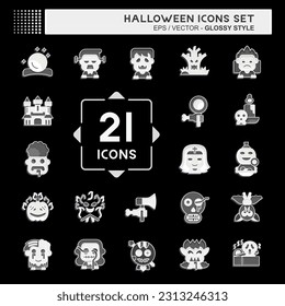 Icon Set Halloween. related to Celebration symbol. glossy style. simple design editable. simple illustration