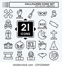 Icon Set Halloween. suitable for Halloween symbol. line style. simple design editable. design template vector. simple illustration