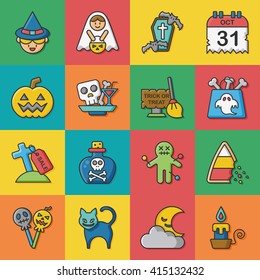 icon set halloween vector