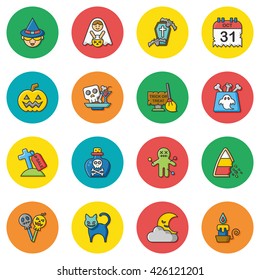 icon set halloween vector