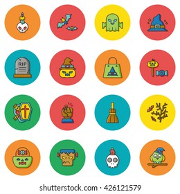 icon set halloween vector