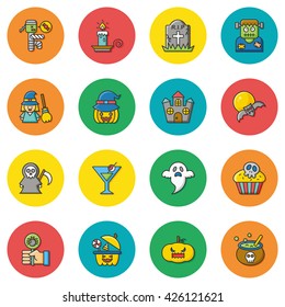 icon set halloween vector