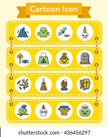 icon set halloween vector