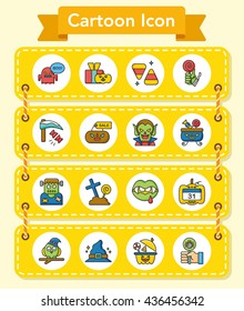 icon set halloween vector