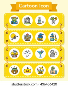 icon set halloween vector
