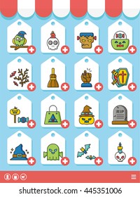 icon set halloween vector