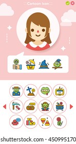 icon set halloween vector