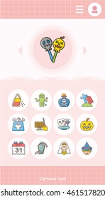 icon set halloween vector