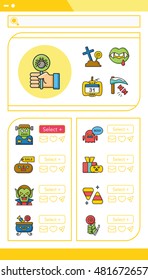 icon set halloween vector