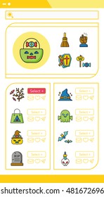 icon set halloween vector