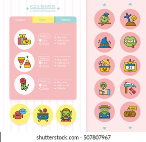 icon set halloween vector